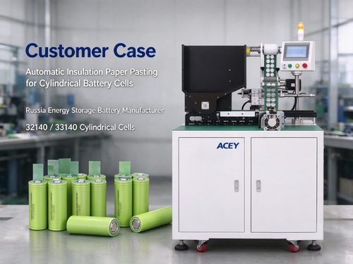 2 Units ACEY-BS02 Insulation Pad Labeling Machine for Russian Energy Storage Battery Manufacturer